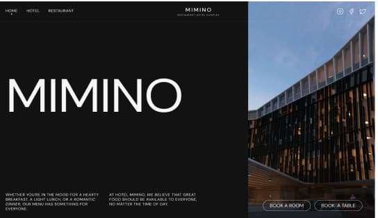 Mimino Hotel & Restaurant Website
