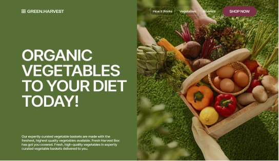 GreenHarvest Organic Food Landing