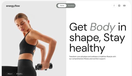 EnergyFlow Fitness App Landing Page
